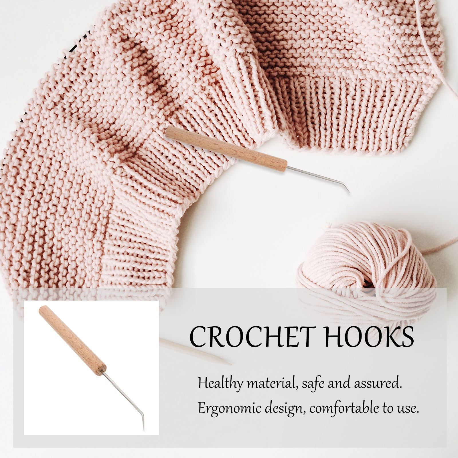1Pcs Exquisite Wood Handle Cro - огляд і ціна Wooden Crochet Hooks Ergonomic Handle