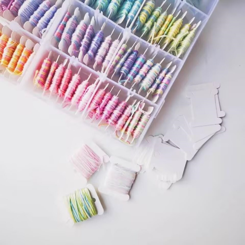 1set Embroidery Floss Bobbins  - огляд і ціна Cotton Embroidery Thread Skeins